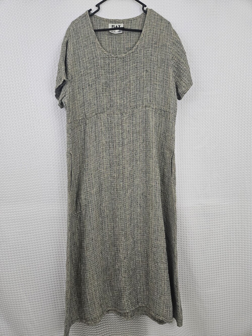 Flax Maxi Dress 100% Linen Dress Lagenlook Boho Natural Fibers Size Medium